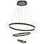 Livingandhome Modern 3 Tier Aluminum Round Adjustable Linear Hanging LED Ceiling Pendant Light Dimmable