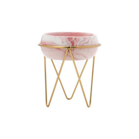 Livingandhome Modern Ceramic Tabletop Planter with Metal Stand