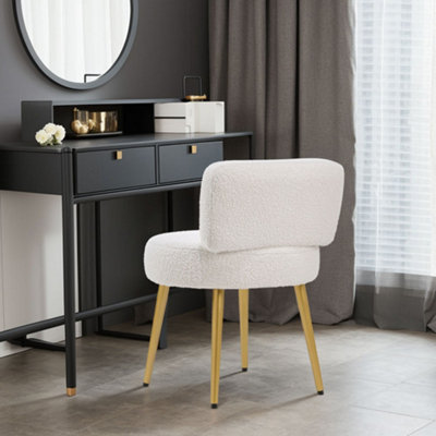 Furry dressing table discount stool