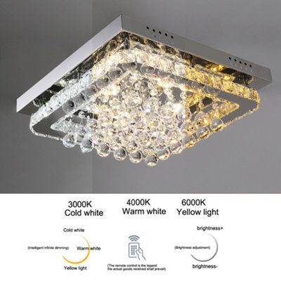 Livingandhome Modern Fancy Crystal LED Flush Mount Ceiling Light