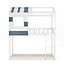 Livingandhome Modern Twin Bunk Bed Slatted Board House Shaped