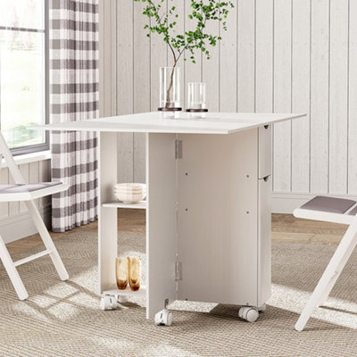 Livingandhome Multipurpose Folding Dining Table with 2 Drawers DIY at B&Q
