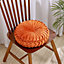 Livingandhome Orange Pure Color Modern Round Pumpkin Pleated Velvet Throw Pillow Sofa Cushion 35cm