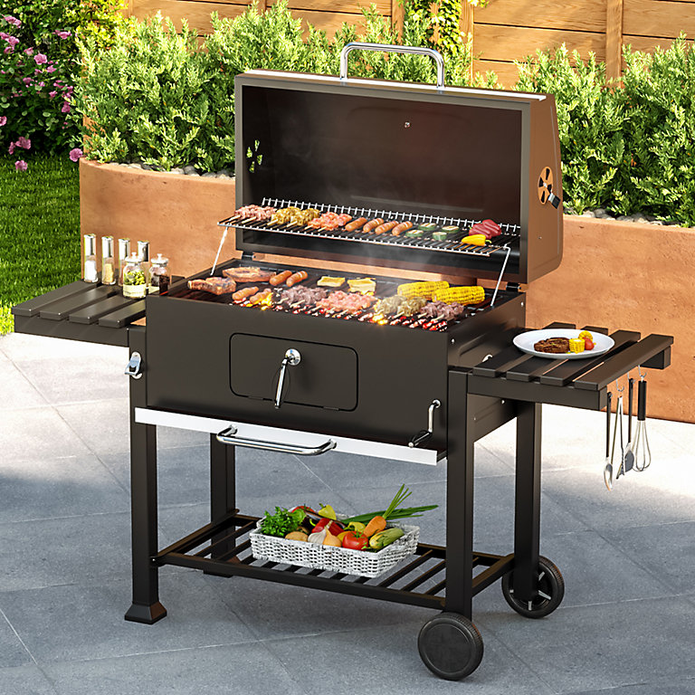 Livingandhome Outdoor Barbecue Charcoal BBQ Grill Stove Smoker