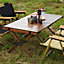 Livingandhome Outdoor Foldable Low Wooden Table with Carrying Bag for Picnic and Camping 120cm W x 60cm D x 45cm H