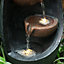 Livingandhome Outdoor Garden Creative Egg Shape Water Feature Fountain Electric with Light 48 cm