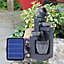 Livingandhome Outdoor LED Water Fountain Rockery Decor with Pump Solar Power