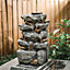 Livingandhome Outdoor LED Waterfall Rockery Garden Decor Electric Fountain Water Feature