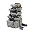 Livingandhome Outdoor LED Waterfall Rockery Garden Decor Electric Fountain Water Feature