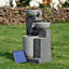 Livingandhome Outdoor Solar Power Garden Water Feature Fountain Rockery Decor 72 cm
