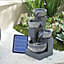 Livingandhome Outdoor Solar Power Garden Water Feature Fountain Rockery Decor