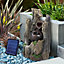 Livingandhome Outdoor Solar Powered Water Fountain Rockery Decoration