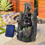 Livingandhome Outdoor Solar Powered Water Fountain Rockery Decoration
