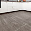 Livingandhome Peel and Stick Wood Grain Texture Self Adhesive Wallpaper Roll Vinyl Floor Tiles Brown 10M