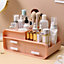 Livingandhome Pink 3 Drawers Multifunctional Plastic Makeup Storage Desk Organizer for Stationery Marker Pens