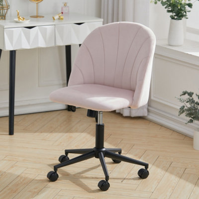 Pink rolling desk discount chair