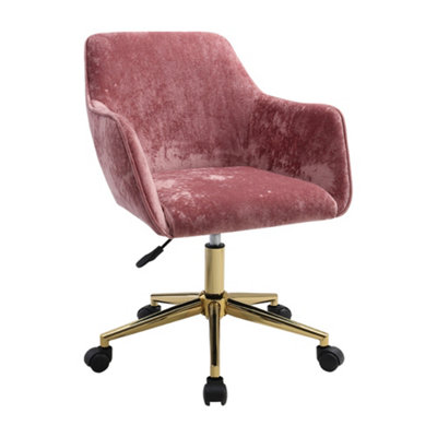 Designer Adjustable Swivel Office/desk Chair With GOLD Base in Velvet Grey/  Green/blue/pink 