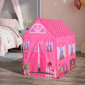 Livingandhome Pink Kids Play Tent Fairy Tent Indoor Teepee Portable Playhouse Garden Playground