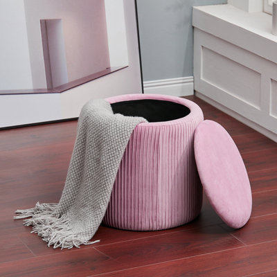 Pink stool on sale with storage