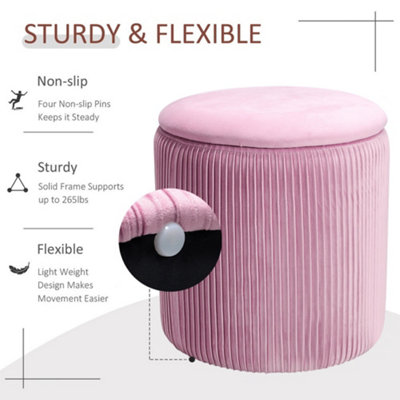 Blush pleated clearance oval ottoman