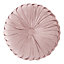 Livingandhome Pink Round Pleated Velvet Cushion 45 cm