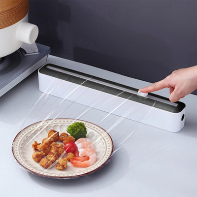 Electric plastic store wrap dispenser