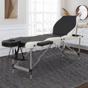 Livingandhome Portable Aluminium 3 Fold Massage Table Massage Bed Beauty Bed