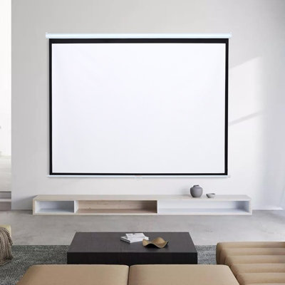 White 49'' x 74'' Manual Ceiling Mounted Projector Screen VIVOHOME