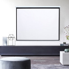 Livingandhome Projector Screen with Manual Pull Down for Home Theater 60 Inch 4:3