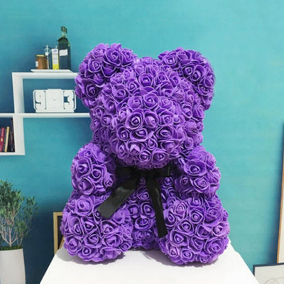 Purple flower teddy bear new arrivals