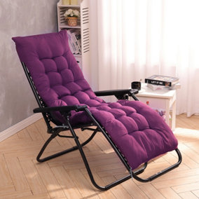 Livingandhome Purple Sun Lounger Cushion Seat Pads
