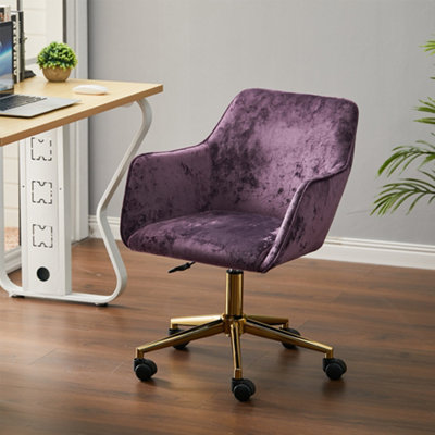 Purple upholstered best sale office chair