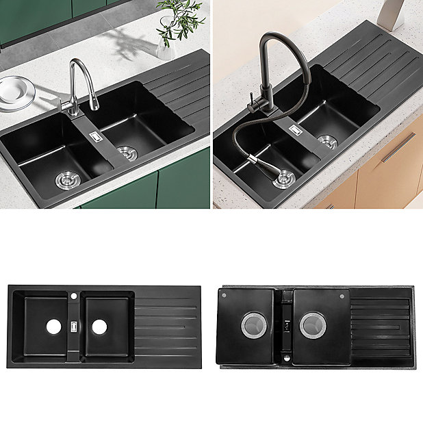 Kitchen Sink With Drainboard 1160x500mm
