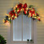 Livingandhome Rattan Christmas Garland Home Decor with LED light and Bow Knot 100 cm