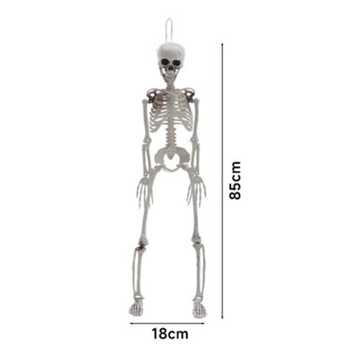 Livingandhome Realistic Full Body Poseable Skeleton Props Hanging Halloween  Party Decoration 85cm