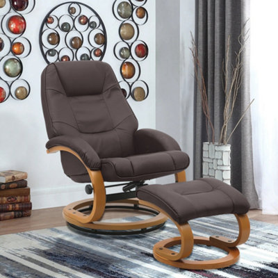 Leather glider chair store with ottoman