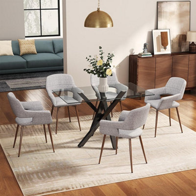 Glass Table Dining Modern Glass Dining Table Tempered Top