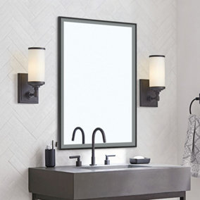 Livingandhome Rectangular Anti-fog Bathroom Vanity Mirror Touch Sensor 600x900mm