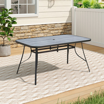 Rectangular outdoor coffee table store with umbrella hole