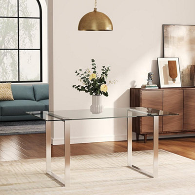 Base for rectangular on sale glass dining table