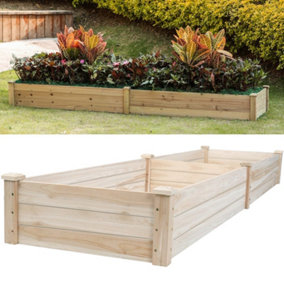 MERXWAYS Raised Garden Bed Planter Flowers and Plants. 96L x 24W x 10H inches Fruit 2’x8’ Wooden Raised Garden Bed Kit for Vegetables Herbs 
