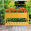 Livingandhome Rectangular Wooden Raised Garden Bed Outdoor Plant Box with Storage Shelf