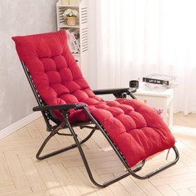Livingandhome Red Sun Lounger Cushion Seat Pads