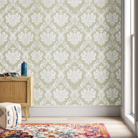Livingandhome Retro Flower Textured PVC Self Adhesive Wallpaper Roll Furniture Sticker 500cm L x 45cm W