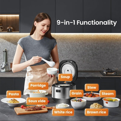 Livingandhome Rice Cooker with 9 Functions
