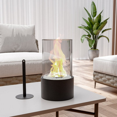 Livingandhome Round Bio Ethanol Tabletop Fireplace with Flame Guard | DIY  at Bu0026Q