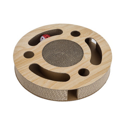 Livingandhome Round Cat Scratcher with Ball Toy DIY at B Q