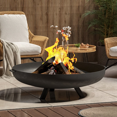 Black round deals fire pit