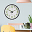 Livingandhome Round Luminous Quartz Roman Numerals Unscaled Wall Clock Battery Operated 12 Inch