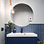 Livingandhome Round Space Aluminum Bathroom Wall Mirror 80cm